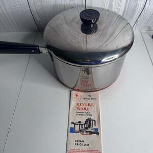 Vintage NOS  Revere Ware 1801 4 Qt Saucepan Pan Lid Pamphlet New READ Pre-1968